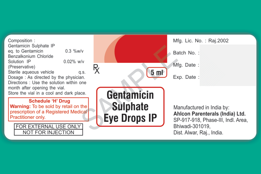 Gentamicin Sulphate eq. to Gentamicin 0.3 W/V Eye Drops